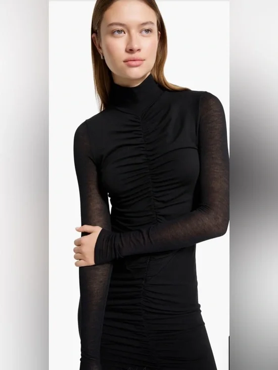 29. Marcella $168 (current) Athena Center Ruched Long Sleeve Dress - Picture 4 of 4